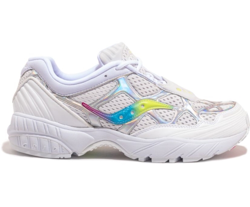 Tenis Saucony Grid Web Unisexo Zapatos Originales Blancas / Iridescent México MX-847-FB